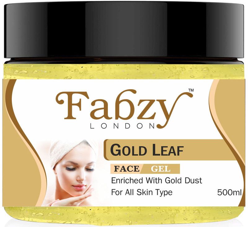 fabzy London Gold Leaf Massage Gel | With Natural Extracts|For Glowing Skin 500 ml  (500 ml)