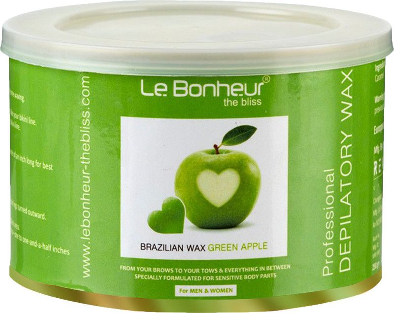 Le Bonheur Stripless Brazilian Liposoluble Green Apple Flavor Wax|For Face,Upper Lips, Arms, Legs,Bikini Line,Underarms And Full Body Wax  (250 g)