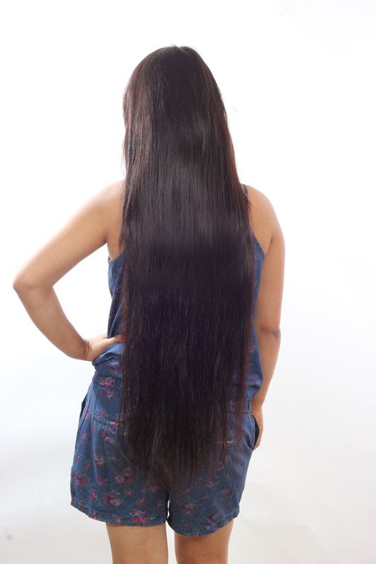 Ritzkart 18 inch long hair 100% human hair DARK BROWN Original, Remy human hair, Real Extensions with Instant Volume And Thickness Straight hair (6 Clip On 100grams) Hair Extension