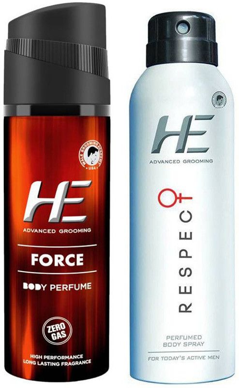 HE Force and Respect Deodorant Spray - For Men & Women  (240 ml, Pack of 2)