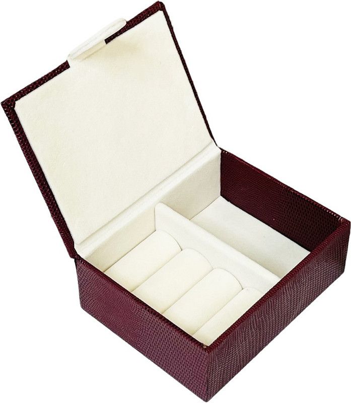 la trove Portable Ring Storage Box Organizer Woman Small Compact Ring Box Organiser Jewellery Vanity Box  (Maroon)