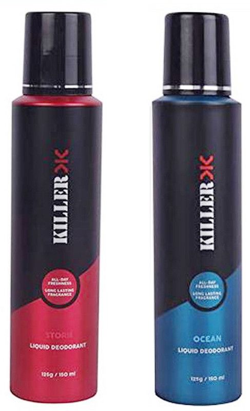 KILLER Storm and Ocean Deodorant Spray - For Men & Women  (250 ml, Pack of 2)
