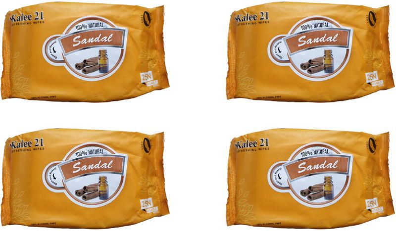 Kalee 21 SANDAL FACIAL WIPES  (100 Tissues)