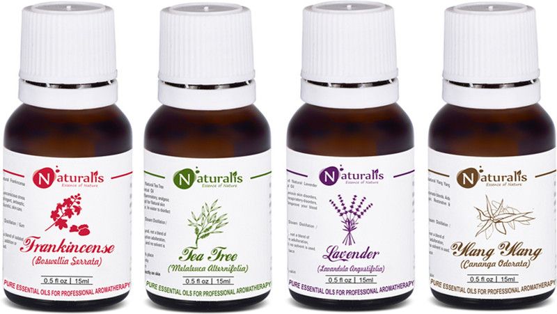 Naturalis Gift Pack Of 4 for Skin Care (Frankincense Oil, Tea Tree Oil, Lavender Oil, Ylang Ylang Oil)  (15 ml)
