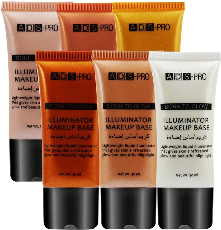ads Pro Illuminator Makeup Base-A8777-01 to 06 With Skin Whitening Cream Highlighter  (Multicolor)