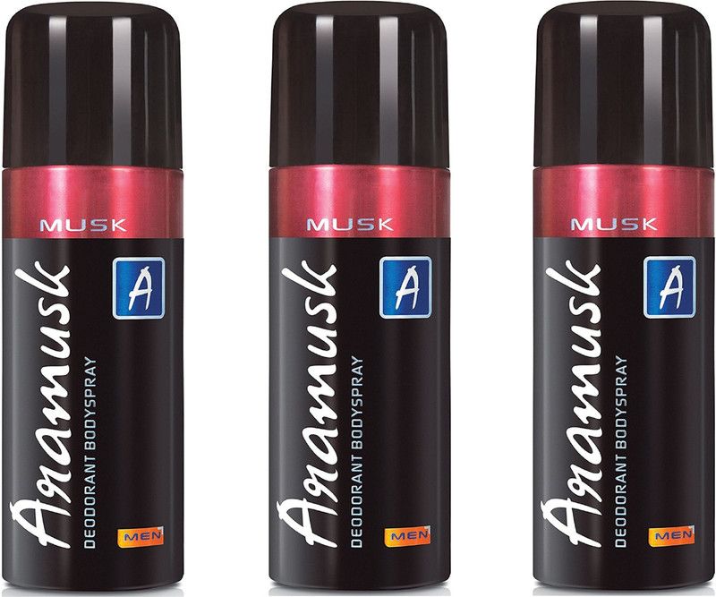ARAMUSK Musk Deodorant Body Spray for Men 150ML Each (Pack of 3) Deodorant Spray - For Men & Women  (450 ml, Pack of 3)