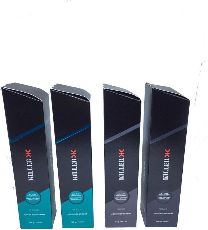 KILLER OCEAN, OCEAN, WAVE, WAVE Deodorant Spray - Body Spray - For Men & Women  (600 ml, Pack of 4)