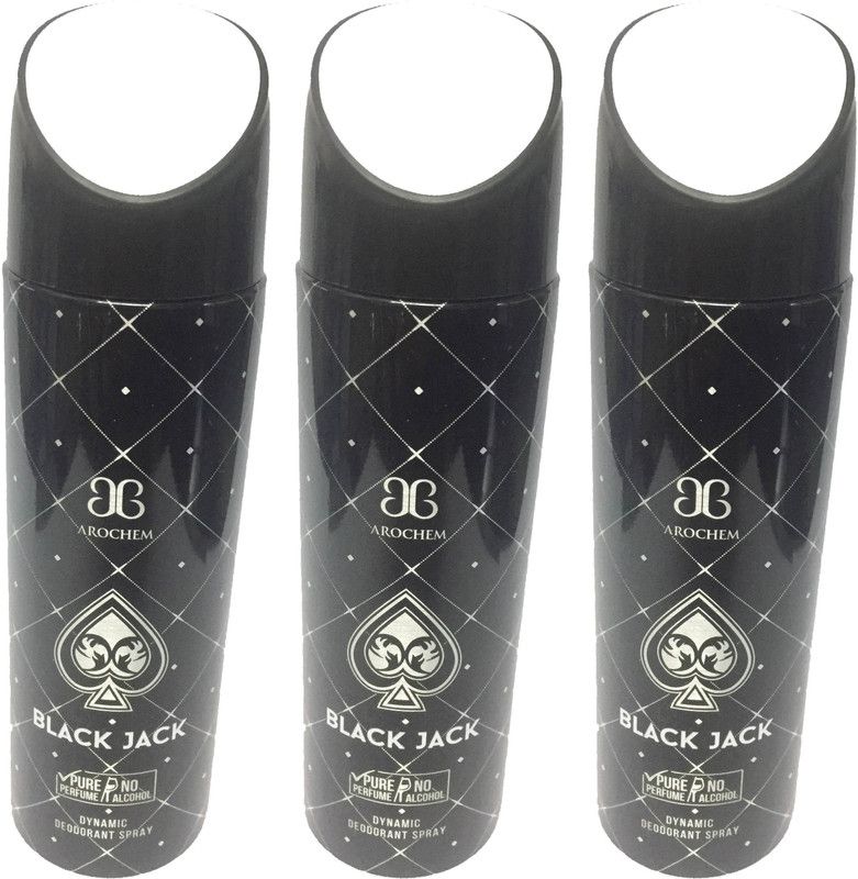 AROCHEM Black Jack Perfume Body Spray - For Men & Women  (600 ml, Pack of 3)