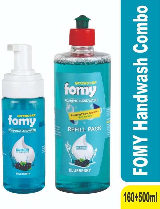 Intercorp Fomy FOMY Foaming Hand Wash 160 ml Pump with Foam Hand Wash Refill Set Hand Wash Pump + Refill  (2 x 660 ml)