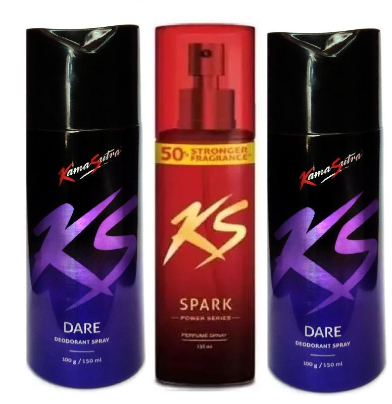 KS | DARE| POWER SERIES SPARK| DARE DEOEORANT Body Spray - For Men & Women  (450 ml, Pack of 3)