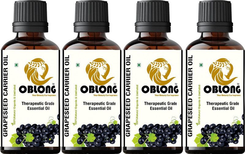 OBLONG PREMIUM QUALITY 100% ORGANIC GRAPE SEED OIL 4 BOTTLE(S) OF 10ML  (40 ml)