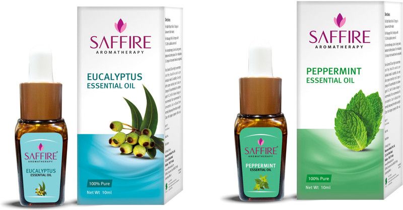 SAFFIRE Pepermint and Eucalyptus Essential Oil ( Pack of 2 )  (20 ml)