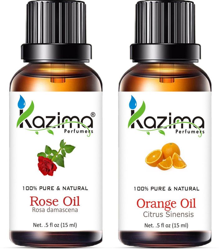 KAZIMA Combo of Rose Oil & Orange Essential Oil ( Each 15ml )  (15 ml)