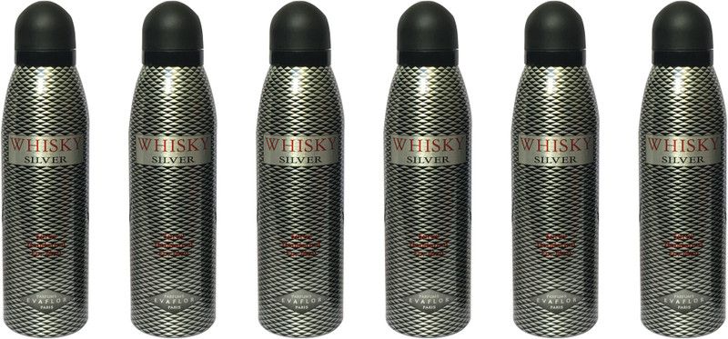 WHISKY SILVER (PACK OF 6) Deodorant Spray - For Men  (200 ml, Pack of 6)