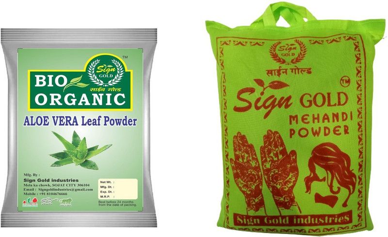 sign gold Hair Care Combo ( Aloevera , Mehandi- 600gm)  (600 g)