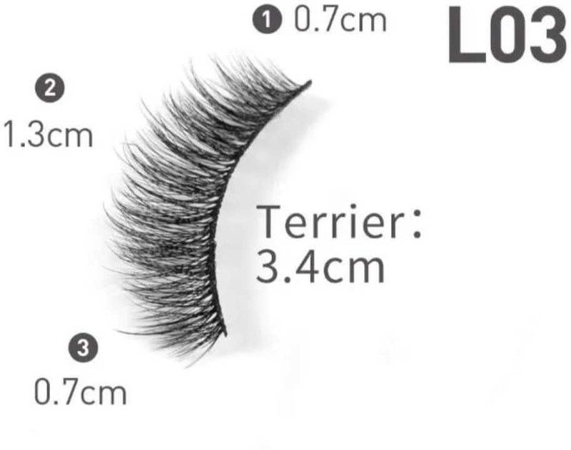 COSLUXE IMAGIC PROfessional Synthetic Fibers False Eyelashes L=03, 100% Handmade Natural & soft  (Pack of 10)
