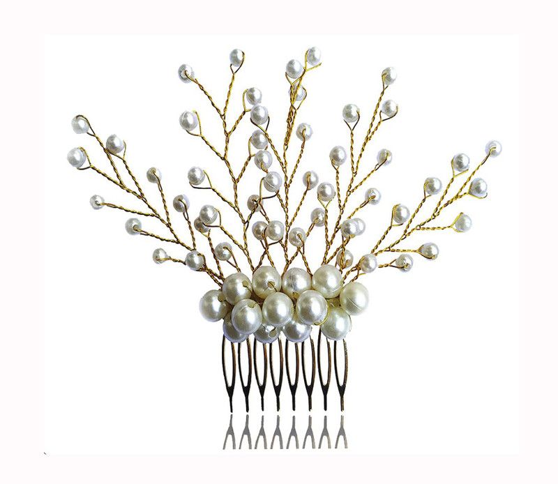 Shreeda Silver pearl queen look hair comb Royal Lady