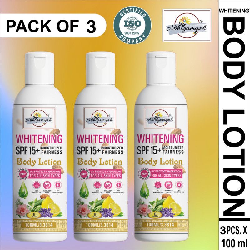 ABHIGAMYAH Whitening skin body lotion SPF15+ (100 ml..) Pack Of 3..(300 ml)..  (300 ml)