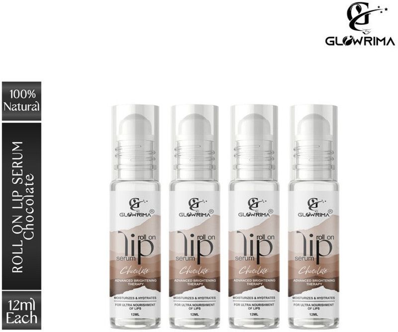 Glowrima Premium Quality Roll On Lip Serum (Chocolate fragrance) 12ML (Pack Of 4)  (Pink)