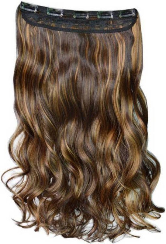 VIVIAN Best Quality Golden Highlight Curly Hair Extension