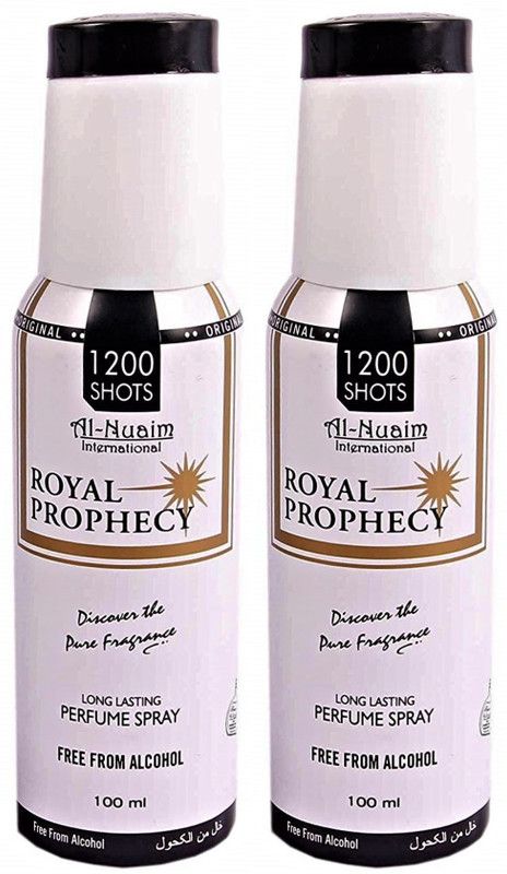Al Nuaim Royal Prophecy & Royal Prophecy Perfume Spray 1200 Shots Deodorant Spray - For Men  (200 ml, Pack of 2)