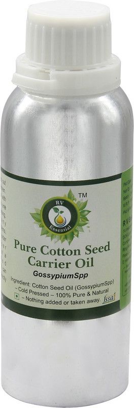 R V Essential Cotton Seed Carrier Oil 630ml- Gossypium Spp (100% Pure and Natural Cold Pressed)  (630 ml)