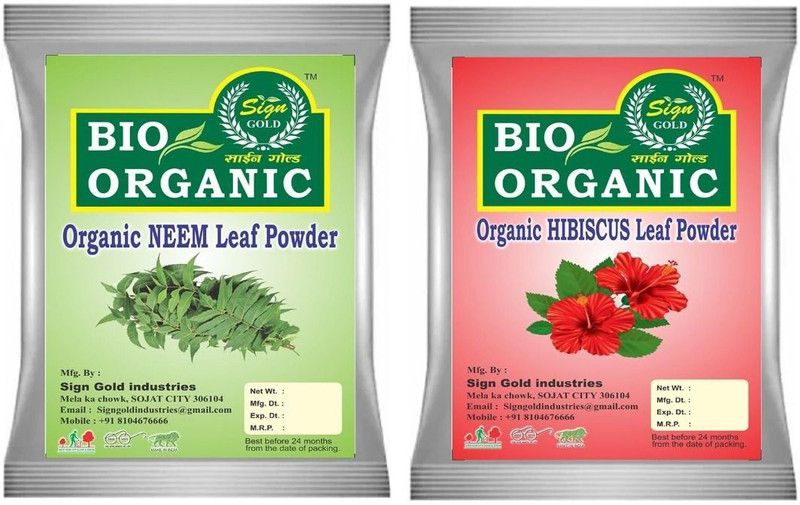 sign gold Premium Hair Care Combo (Hibiscus Powder 100gm + Neem Powder 100gm) (200 g)  (200 g)