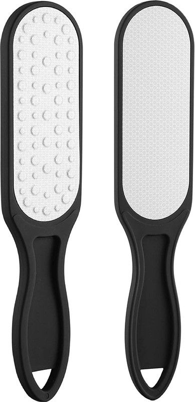 Beaute Secrets Foot File (1 PCS), Double Sided Foot Scraper Callus Remover, Foot Rasp for Cracked Heel and Foot Corn Removal, Stainless Steel Foot File, Black