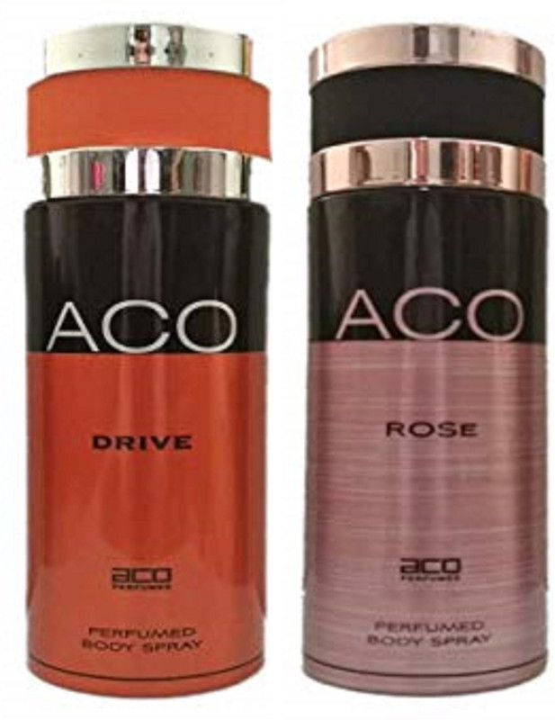 aco Drive and Rose Perfumed Body Spray 200ML Each (Pack of 2) Body Spray - For Men & Women  (400 ml, Pack of 2)