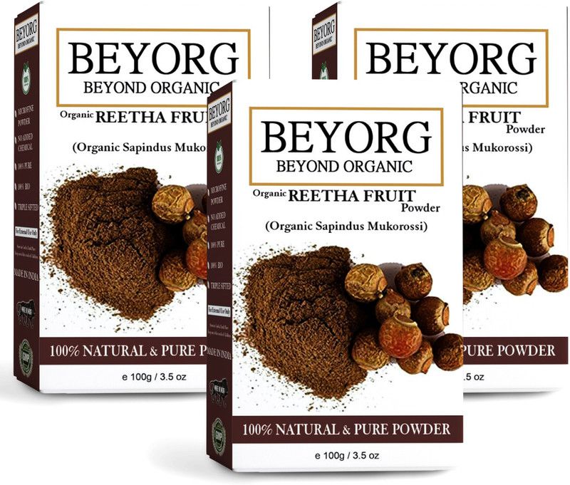 BEYORG Reetha Powder Best Aritha Powder 100% Natural & Organic For Hair Growth & Shiny  (300 g)