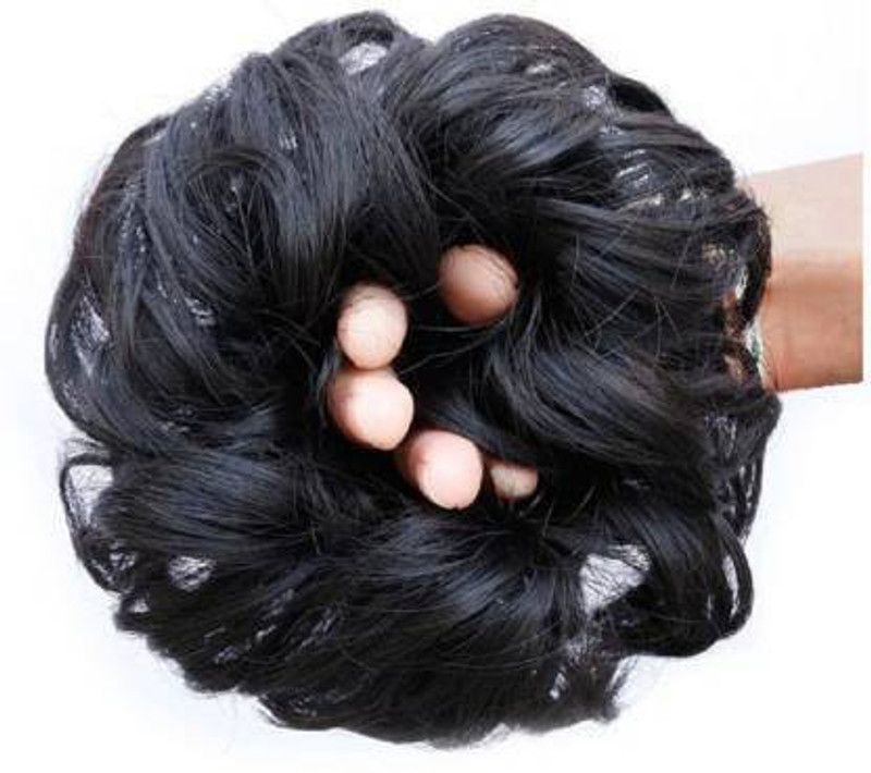VIVIAN Synthetic Bun Extension And Wigs Artificial Juda For Women And Girls, 35 Gram, Natural Black Hair Extension