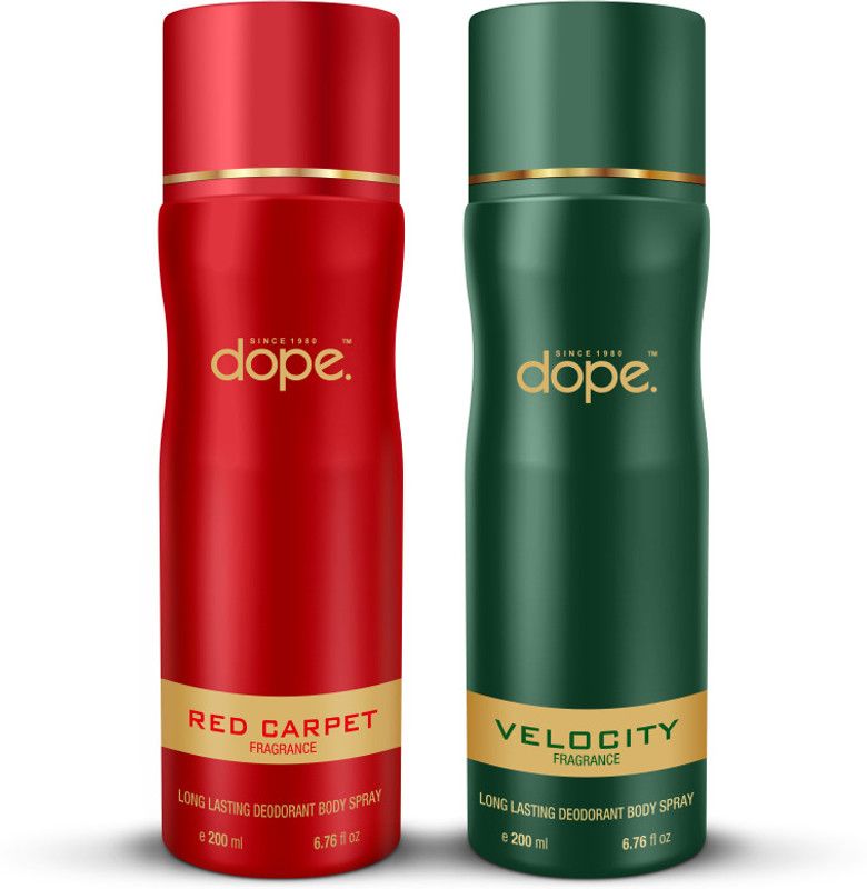 DOPE RED CARPET + VELOCITY Body Spray Combo | Deodorant Spray - For Men & Women  (400 ml, Pack of 2)