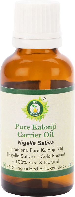 R V Essential Pure Kalonji Carrier Oil 15ml- Nigella Sativa (100% Pure and Natural Cold Pressed)  (15 ml)