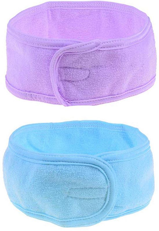 FULLY Stylish Facial Bands For Hair Combo Of 2 Non-Slip Stretchable Facial Bands For Head, Parlour Accessories, Multicolor, Pack Of 1 Makeup Headband