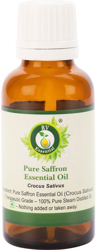 R V Essential Pure Saffron Essential Oil 50ml- Crocus Sativus (100% Pure and Natural Steam Distilled)  (50 ml)