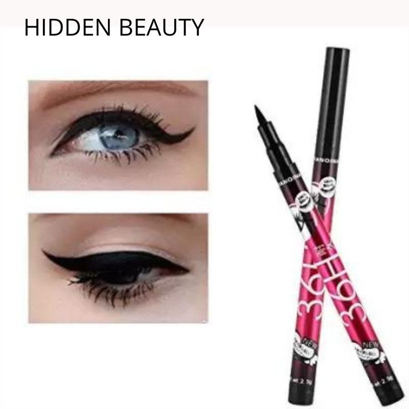 HIDDEN BEAUTY 36Hr liquid Eyeliner Long Lasting & Waterproof (PACK OF 2) 180 g  (Black)