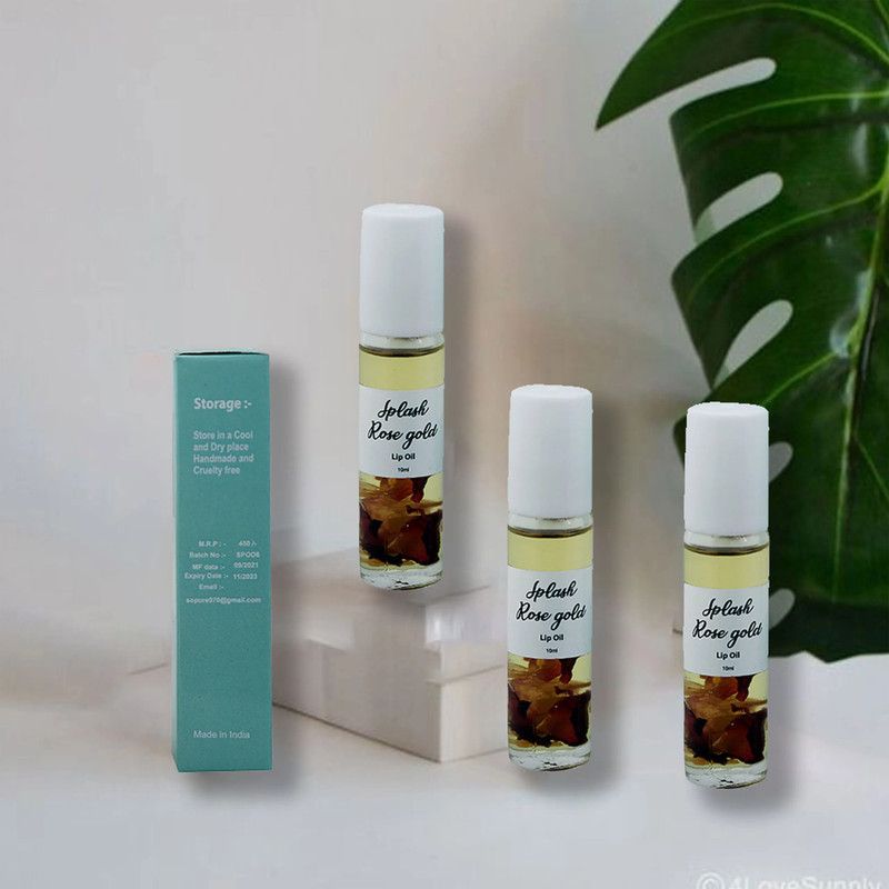 Sopure SPLASH ROSE GOLD LIP OIL 10 ML Rose  (Pack of: 1, 10 g)