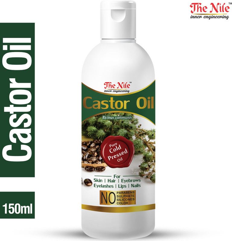 The Nile 100 % Pure Castor Oil, Cold Pressed Oil for Skin, Hair Regrowth, Eyebrows, Eyelashes, Lips, nails _ No Parabens, Sulphate, Silicones, Color Hair Oil  (150 ml)
