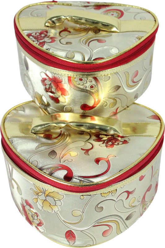 Fashionhaat Stylish Combo Pack of 2 Vanity Box, Cosmetic Box, Makeup Kit, Vanity Box Makeup Vanity Box  (Gold)
