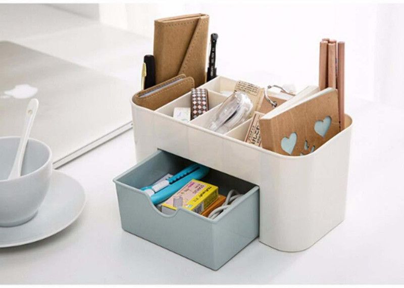 ActrovaX Holder with Drawer::Desktop Organizer Cosmetic, Makeup Vanity Box  (Multicolor)