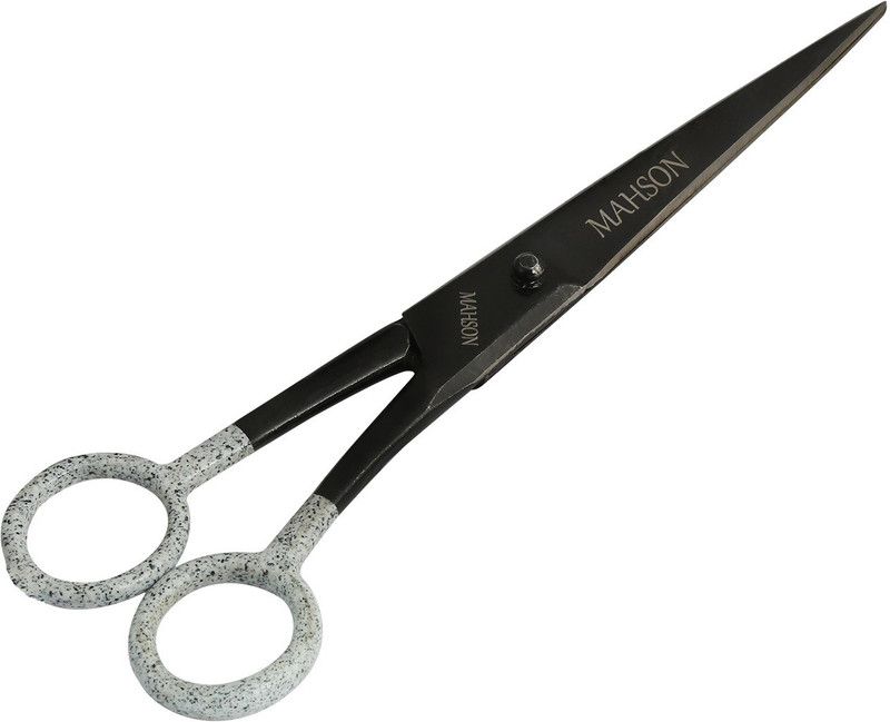 MAHSON 7 Inches Resharpning Professional Salon Barber Hair Cutting Scissors for Hair cutting Men Women, Scissors for Beard and Mustache Styling Trimming Scissors  (Set of 1, Black)