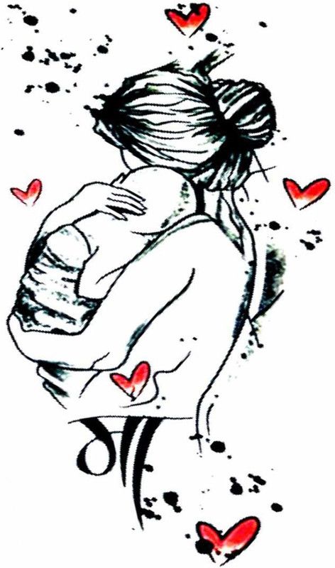 Ordershock Baby with Mom and Women Waterproof Temporary Body Tattoo…  (Baby with Mom Tattoo)