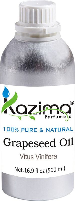 KAZIMA Grapeseed Cold Pressed Carrier Oil (500ML) 100% Pure Natural & Undiluted For Skin care & Hair treatment  (500 ml)