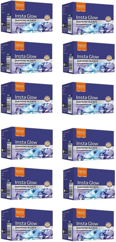 VLCC 12 Insta Glow Diamond Bleach 30g each  (360 g)