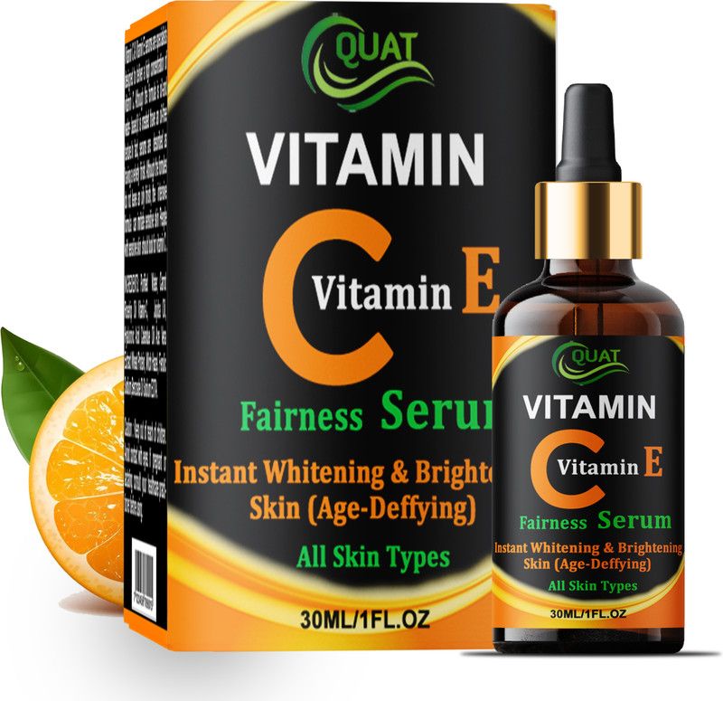 QUAT Vitamin C Skin Brightening, Anti Aging, Spotless Skin,Sun Protection, Under Eye Circles, Facial Serum with Vitamin E and Hyaluronic Acid  (30 ml)