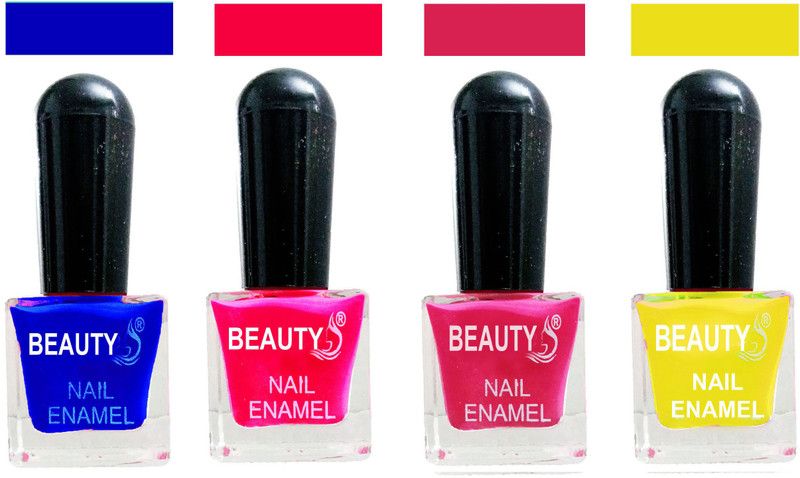 OUR Beauty High Quality Quick Dry Long Lasting HD Colors Nail Polish Set Of 4 pcs Vs47 Multicolor  (Pack of 4)
