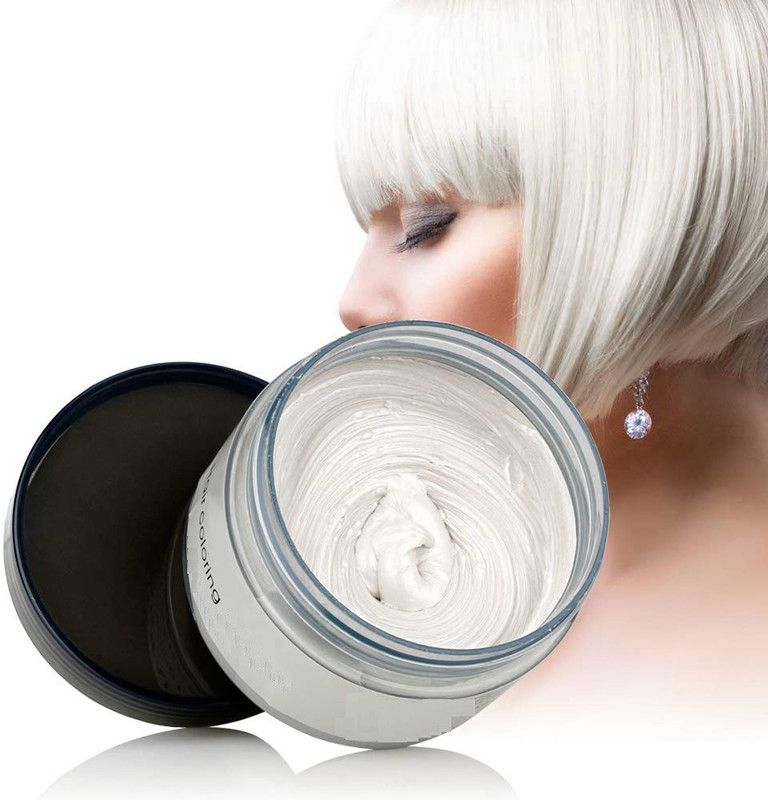 GABBU Hair color Wax Temporary Fashion Natural hair color wax , WHITE