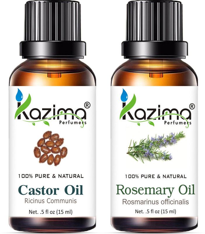 KAZIMA Combo of ColdPressed Castor Oil & Rosemary Oil ( Each 15ml )  (15 ml)