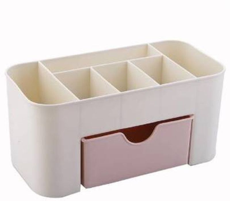 Klivory Plastic Cosmetic Storage Box With Small Drawer Multi-functional Jewelry Box Desk Sundries Storage Container Organizer Makeup Holder Vanity Box (Multicolor) Makeup Holder Vanity Box  (Multicolor)