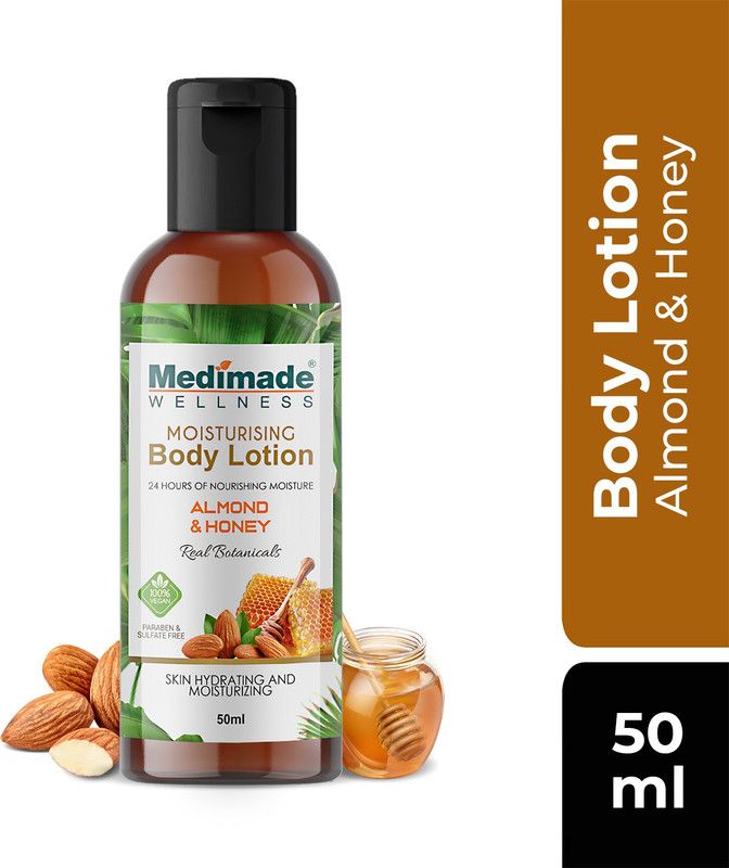 Medimade Almond & Honey Moisturising Body Lotion For Soft, Smooth & Brightening Skin  (50)